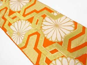 アンティーク　毘沙門亀甲に菊模様織出し袋帯（材料）